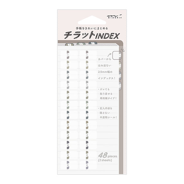 Mini Planner Index Stickers - Gray Numbers