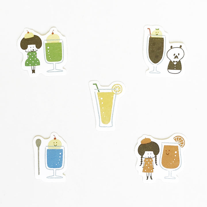 mizutama Flake Stickers - Cafe Drinks