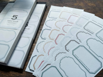 Letterpress 5 Patterns Label Book - Minimal