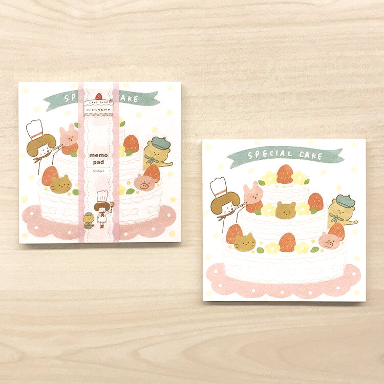 [Last Stock] mizutama / Square Memo Pad - Special Cake