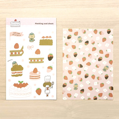 Limited Edition Deco Stickers Set - Strawberry Cakes (2 sheets)