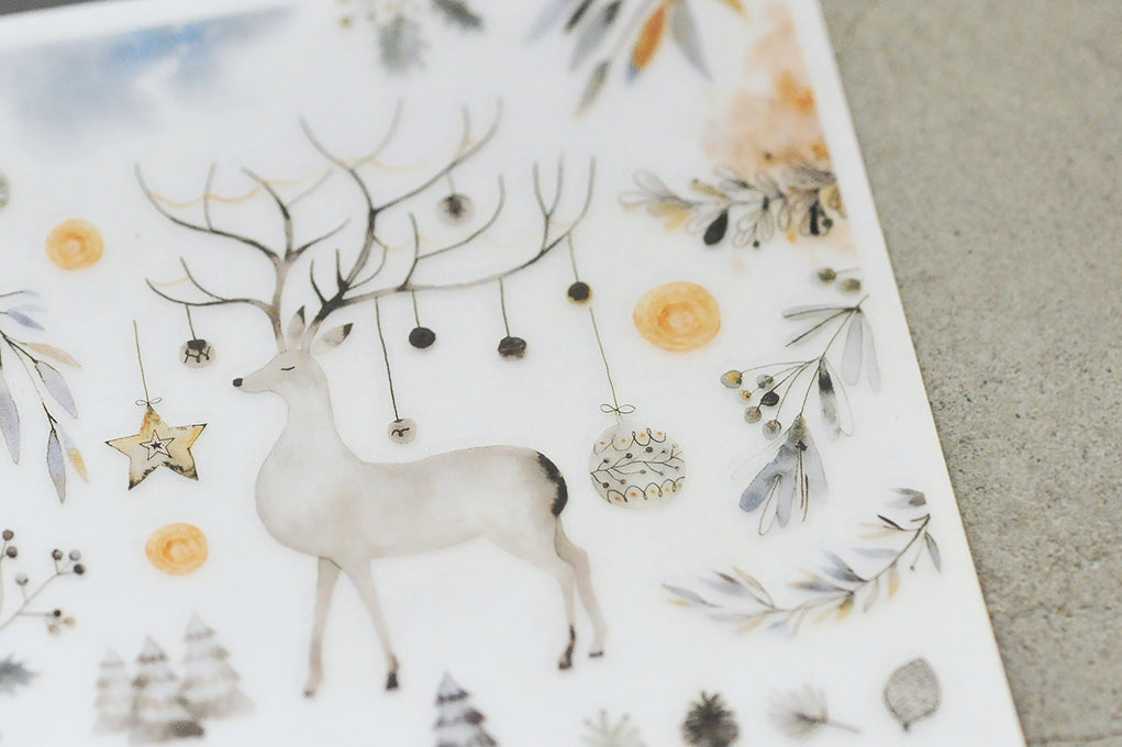 Limited Edition MU Print-on Stickers - Silver White Christmas Season