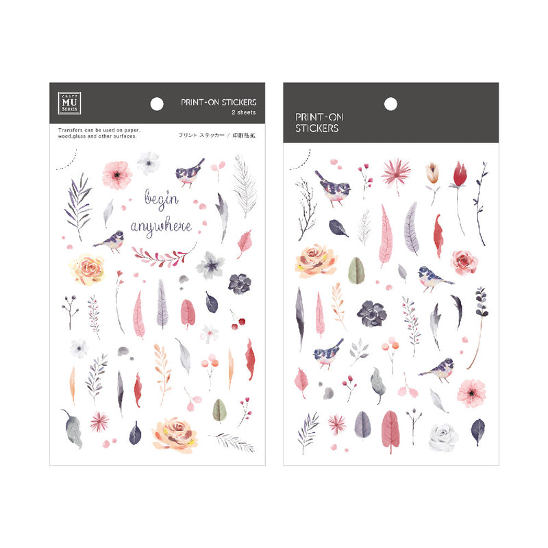MU Print-on Stickers - Birds & Flowers