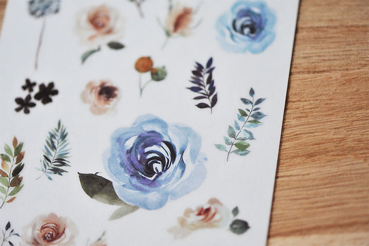 MU Print-on Stickers - Blue Night Roses