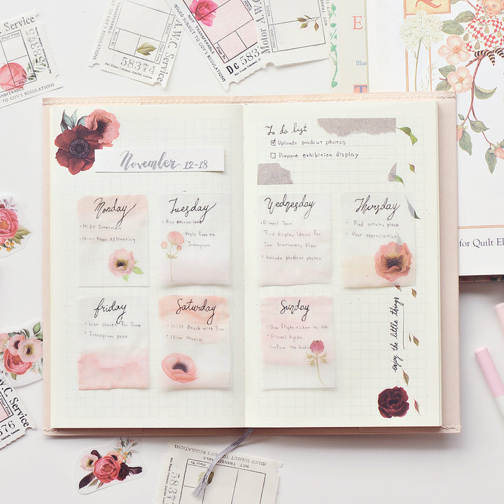 MU Print-on Stickers - Red Flowers