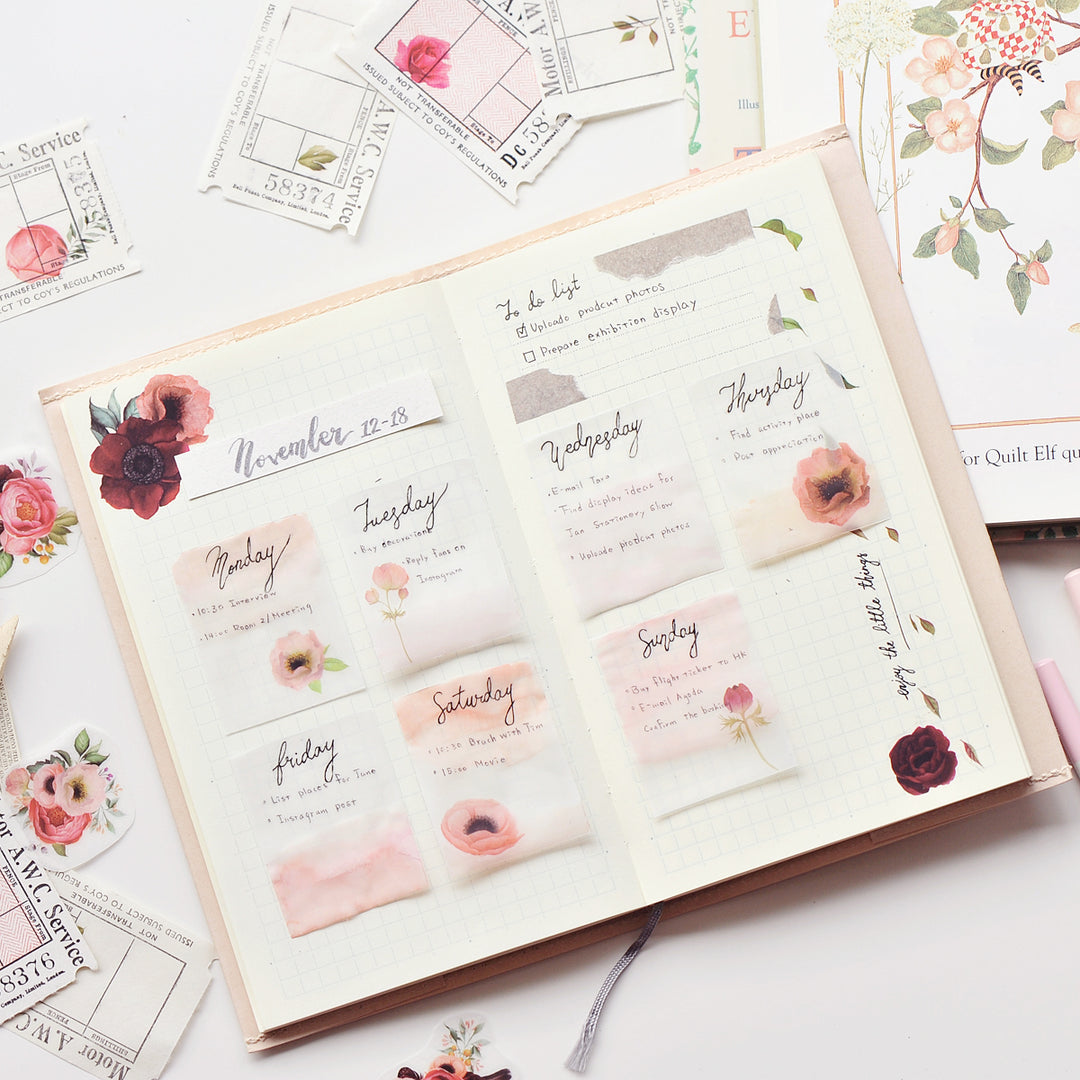 MU Print-on Stickers - Red Flowers