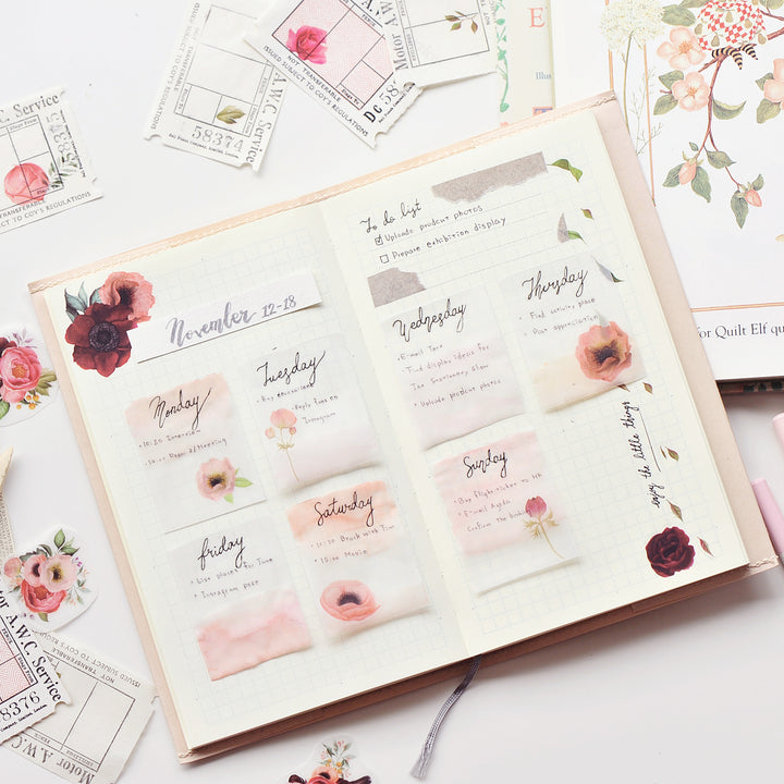 MU Print-on Stickers - Red Flowers