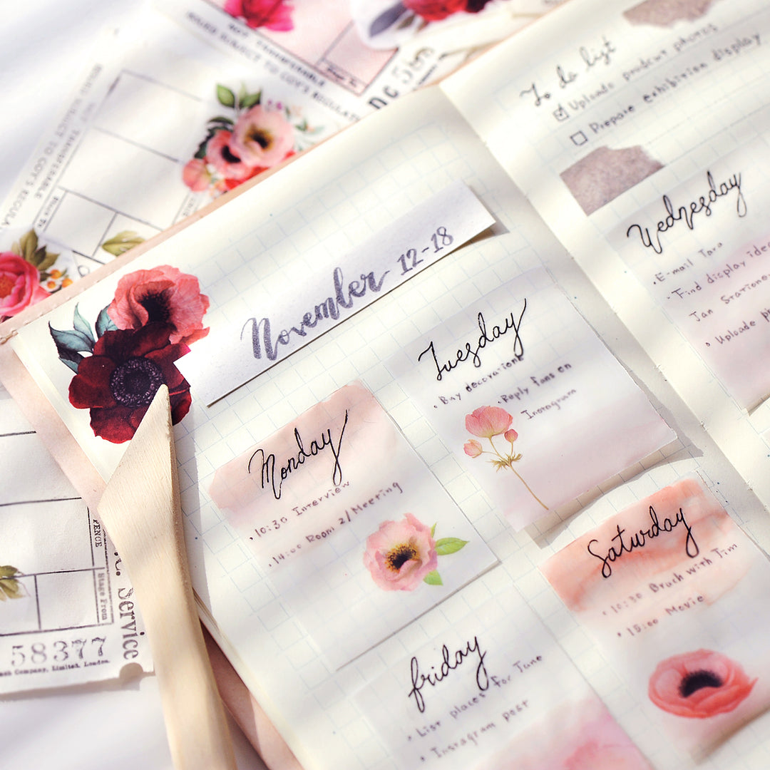 MU Print-on Stickers - Red Flowers