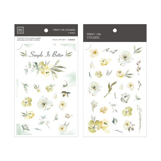 MU Print-on Stickers - Green Roses