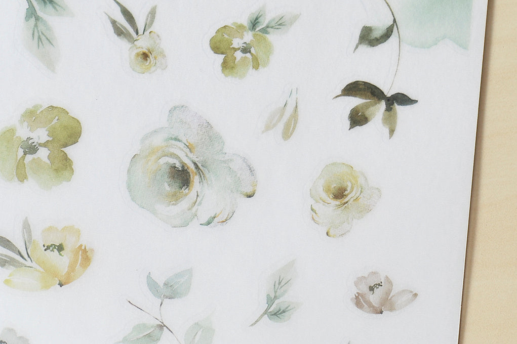 MU Print-on Stickers - Green Roses