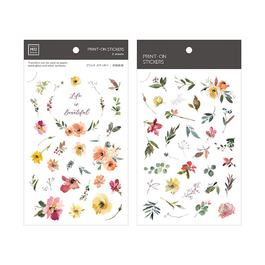 MU Print-on Stickers - Yellowish Beige Garden