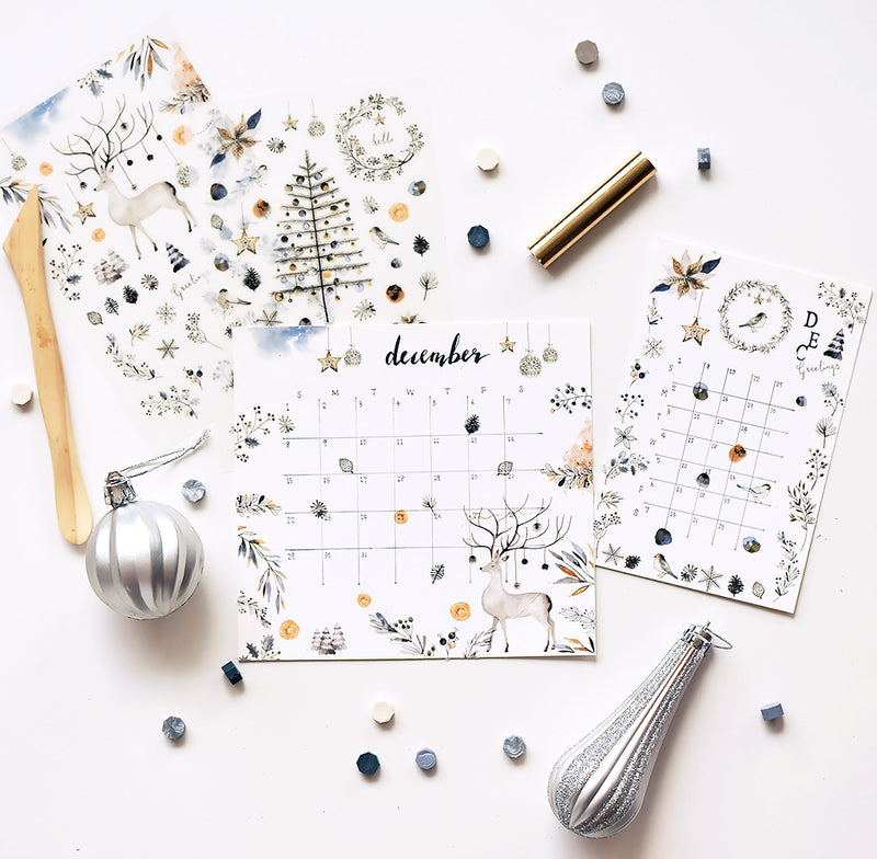 Limited Edition MU Print-on Stickers - Silver White Christmas Season