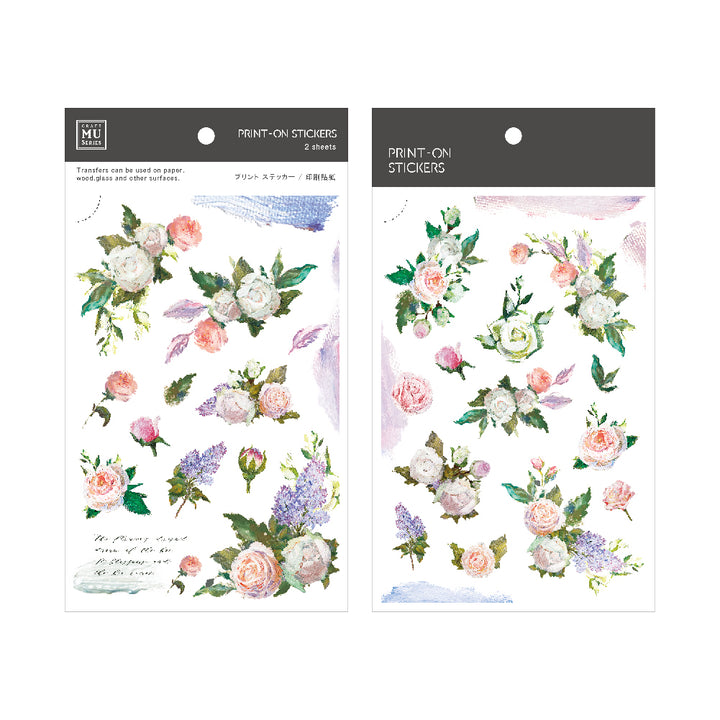 MU Print-on Stickers - White Roses