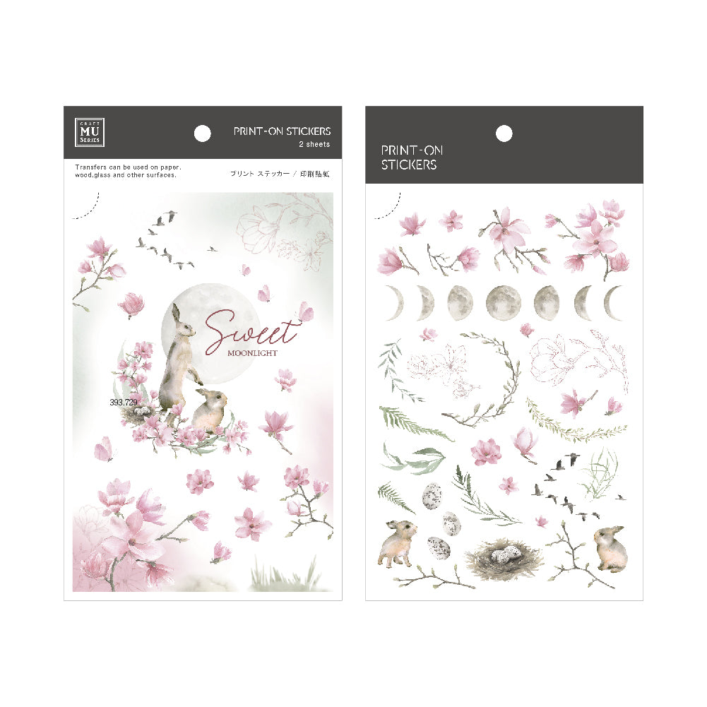 MU Print-on Stickers - Sweet Bunny Moonlight