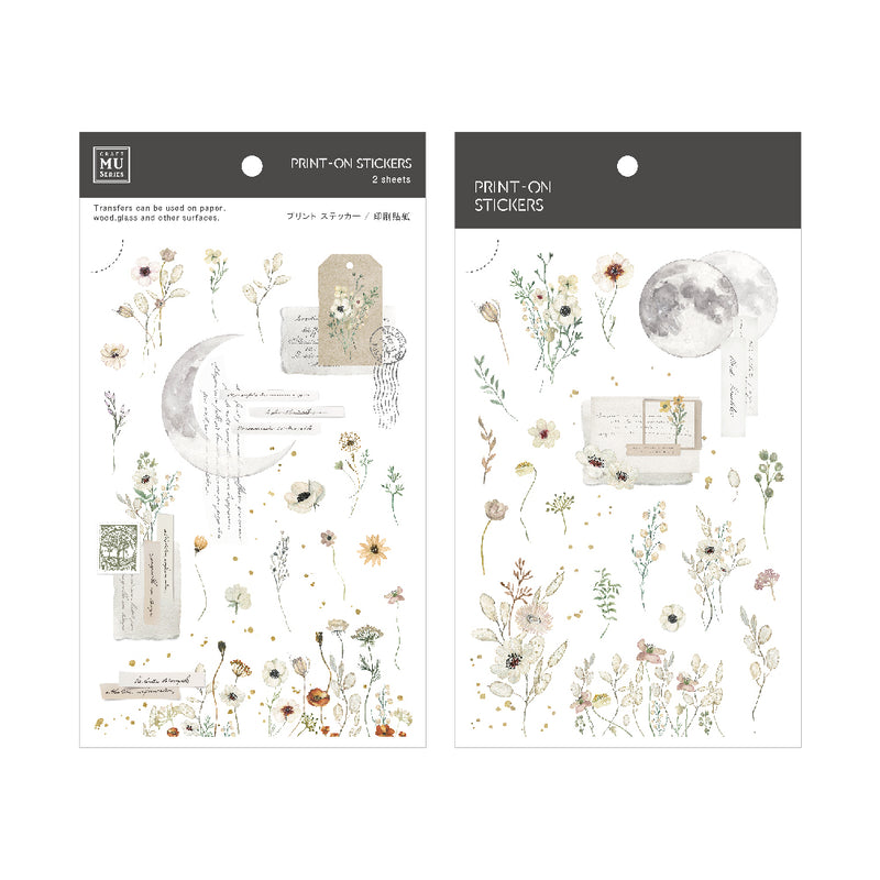 MU Print-on Stickers - Floral Moon