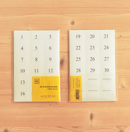 MU Daily Planner Number Sticker Set - Large Numbers