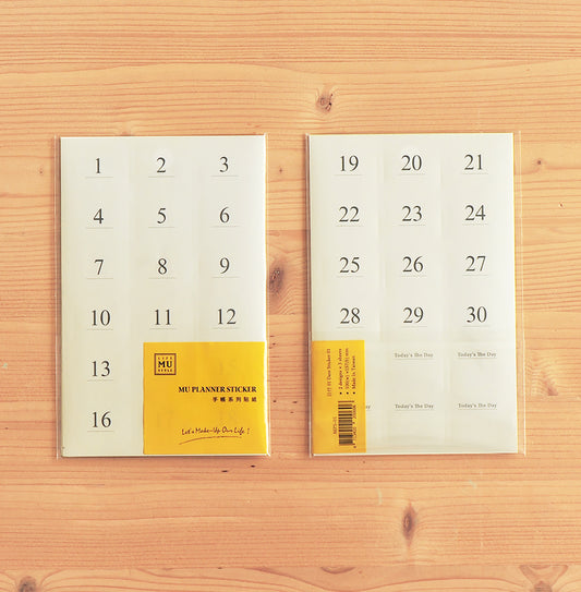 MU Daily Planner Number Sticker Set - Large Numbers