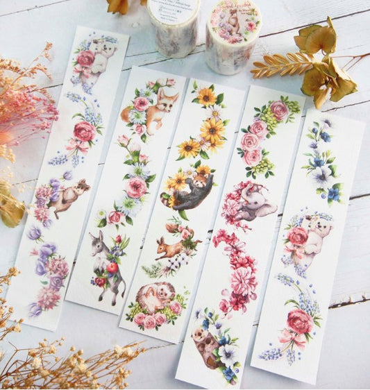 Wide Washi Tape - Little Animal Garden