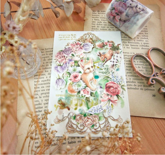 Wide Washi Tape - Little Animal Garden