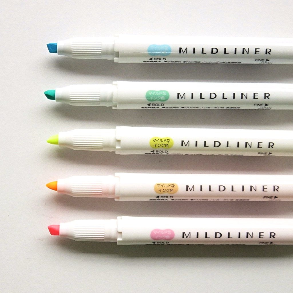 Zebra / Mildliner Highlighters - Neon (5 Colors)