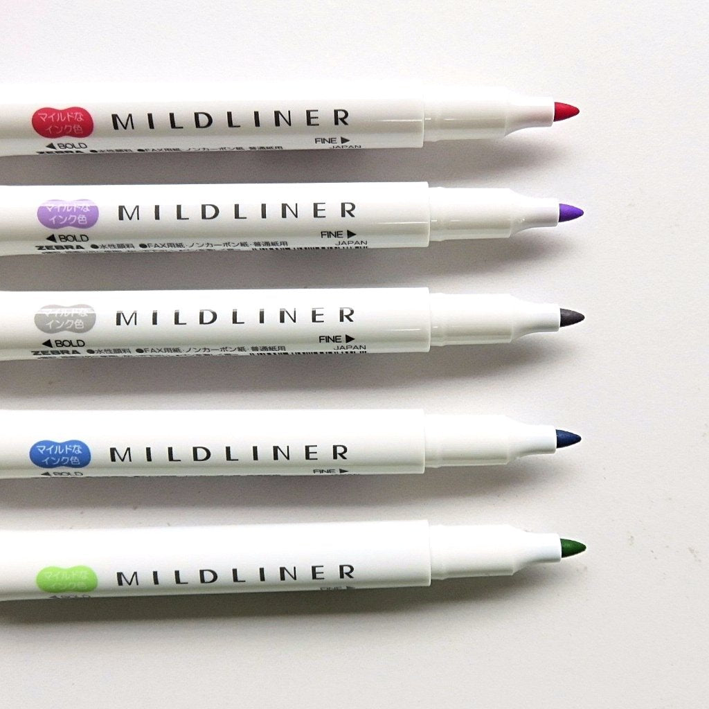 Zebra / Mildliner Highlighters - Shibu (5 Colors)