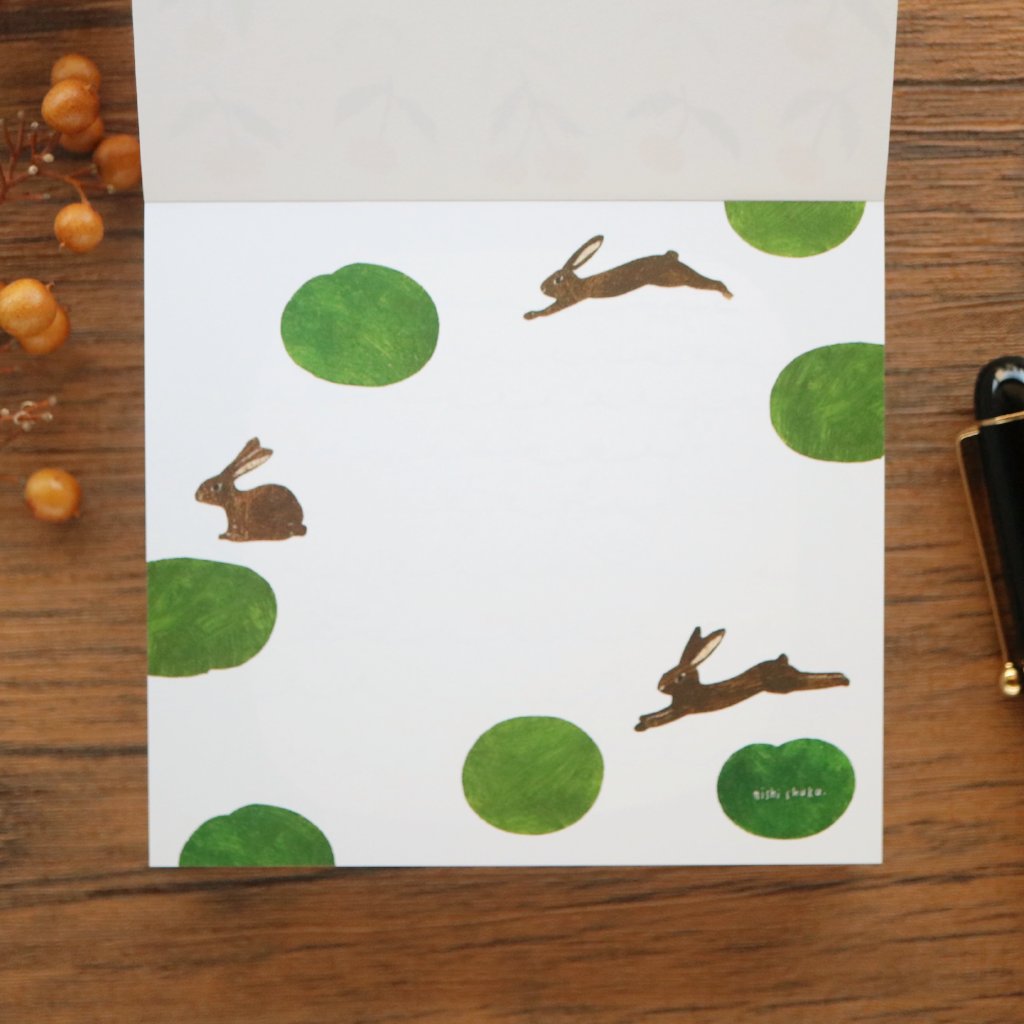 Nishi Shuku Square Memo Pad - Grassland