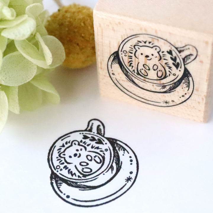 Rubber Stamp - Hedgehog Latte Art