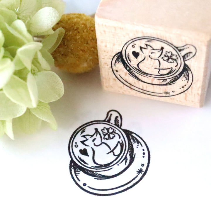 Rubber Stamp - Fox Latte Art