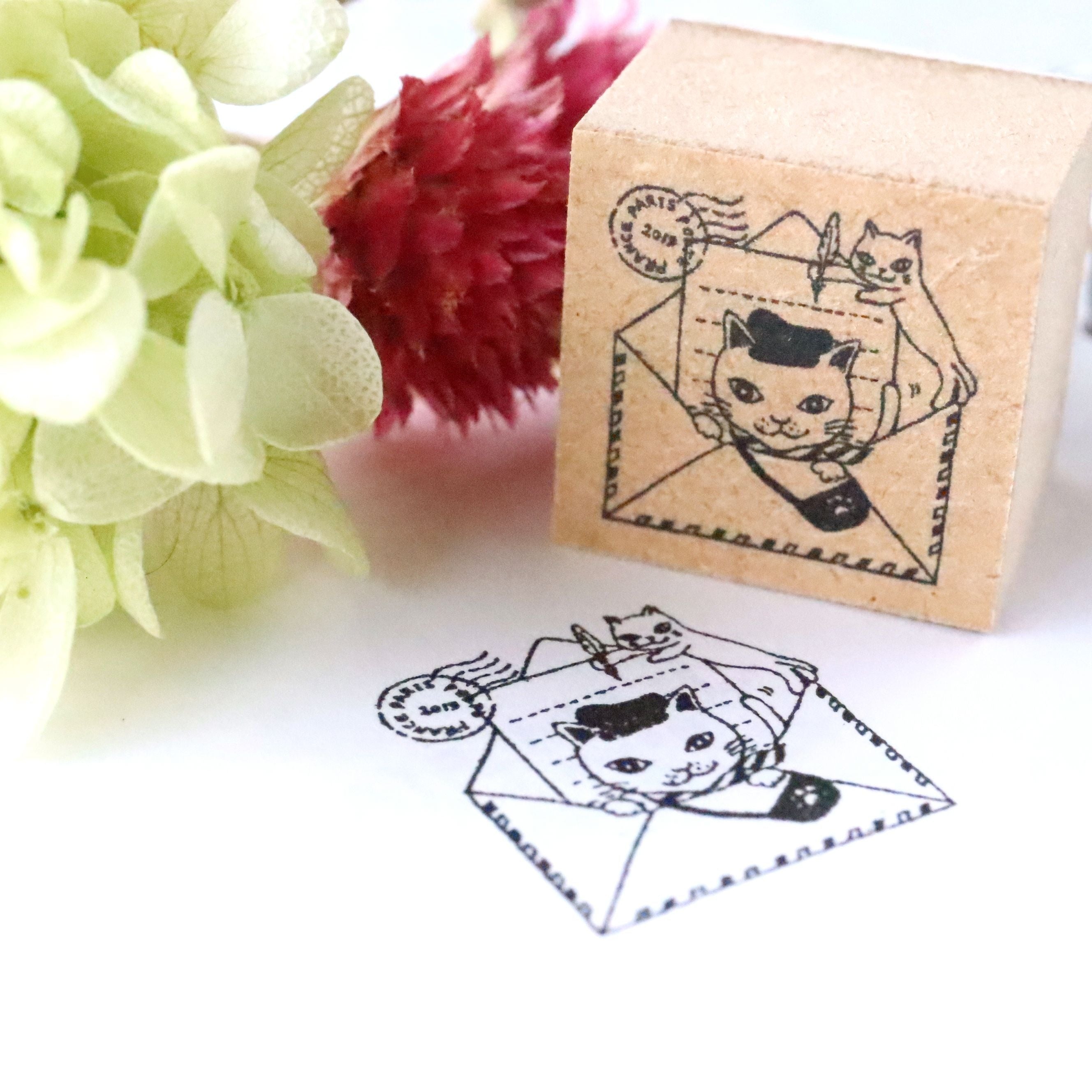 Rubber Stamp - Cat Mail
