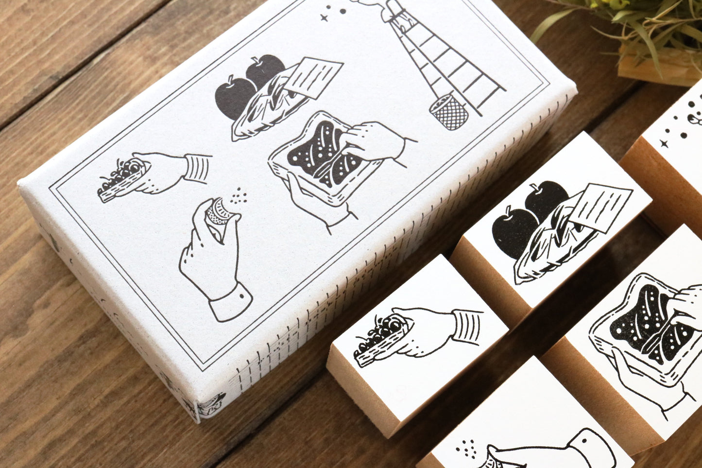Rakui Hana Rubber Stamps Set - Fruit Basket