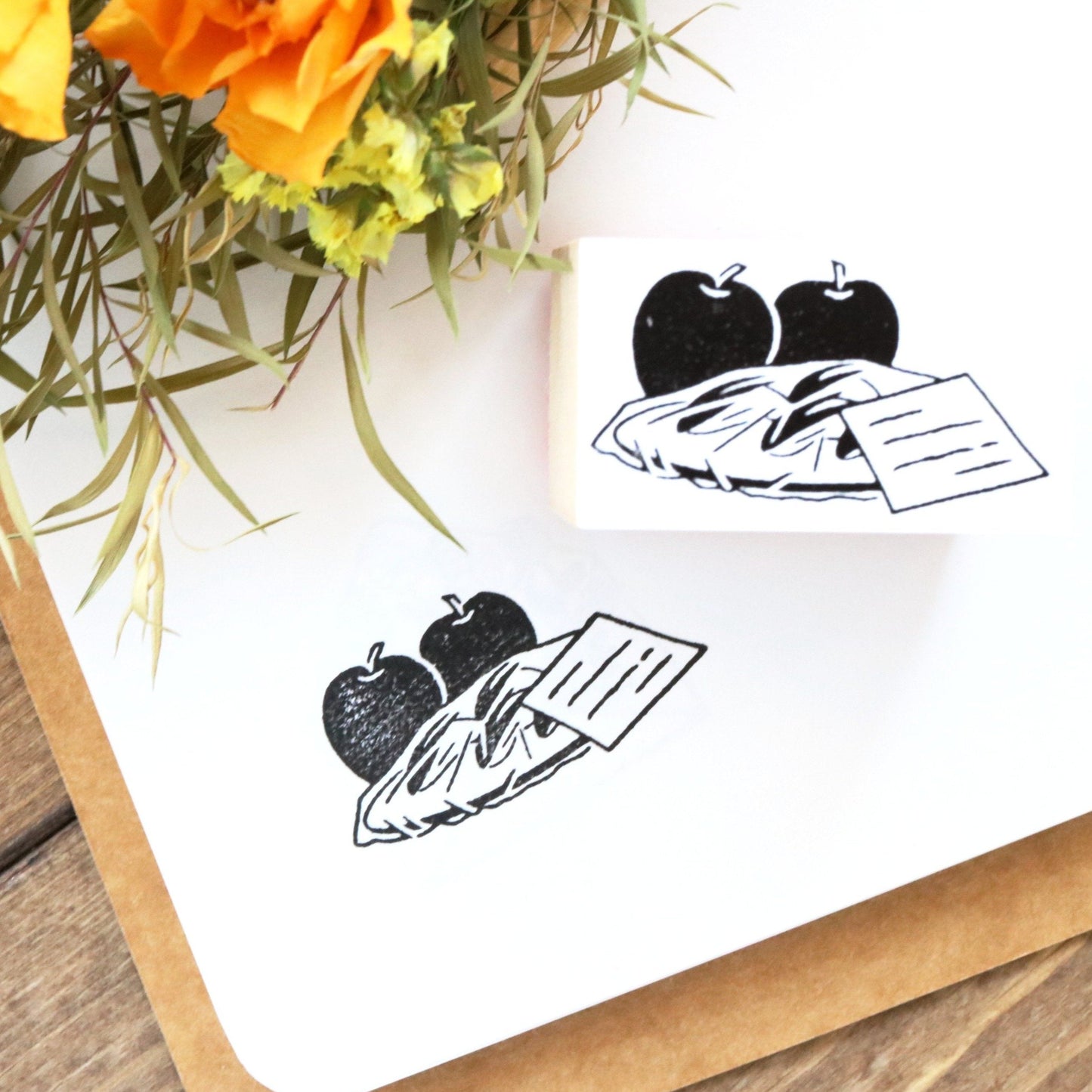 Rakui Hana Rubber Stamps Set - Fruit Basket