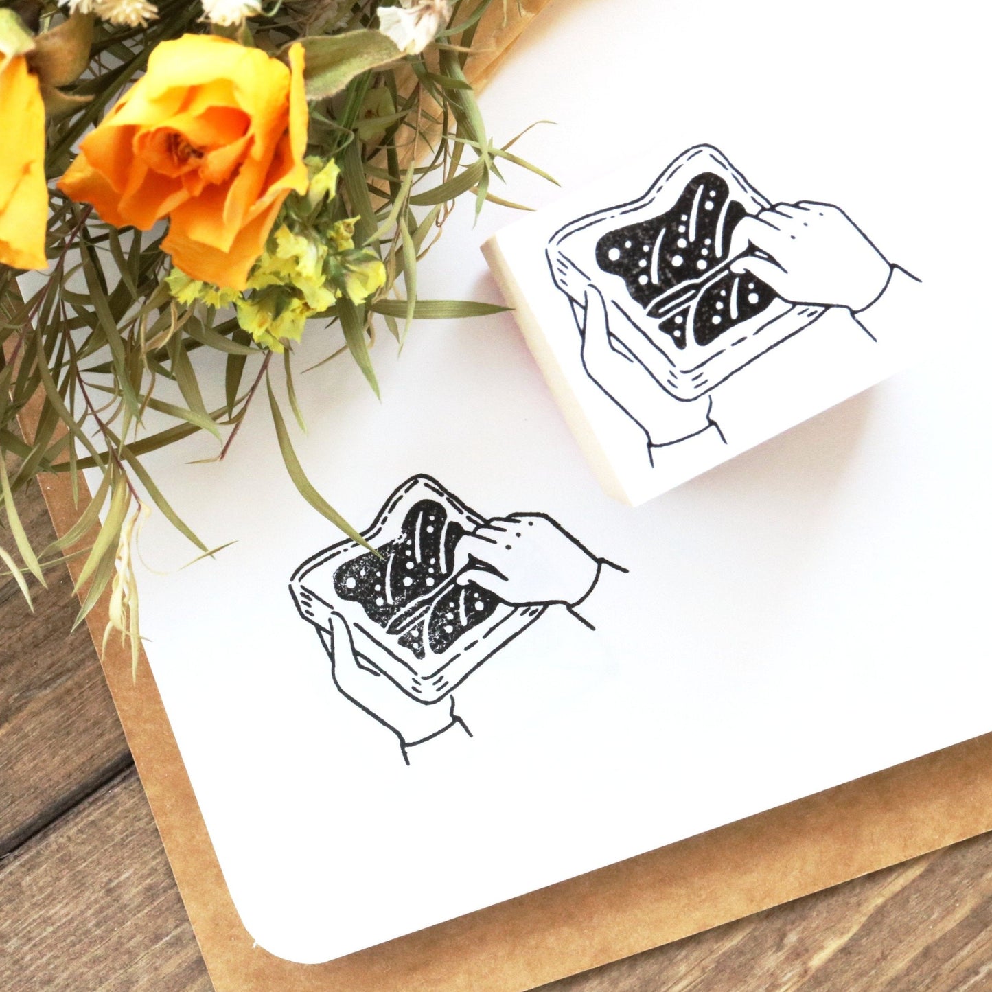 Rakui Hana Rubber Stamps Set - Fruit Basket