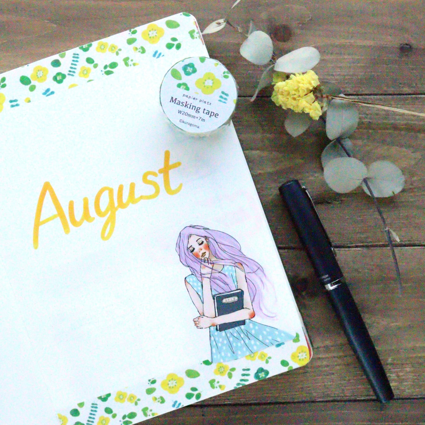 Kurogoma Washi Tape - Petit Flower