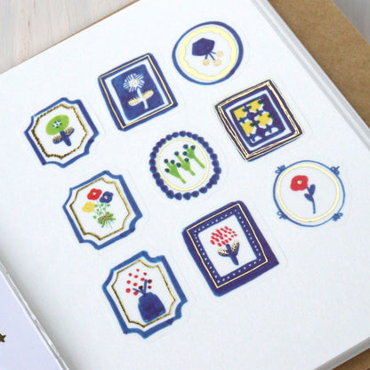 Kurogoma Flake Stickers - Framed Flowers