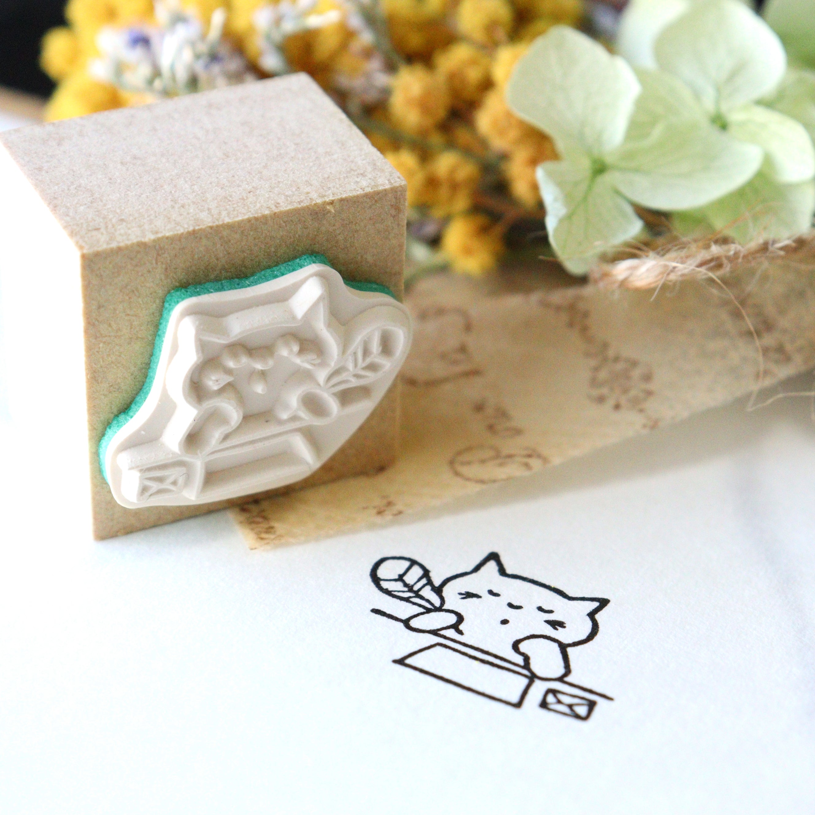 CTFJ x momoro Cat Rubber Stamp - Thinking of You