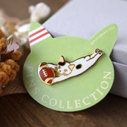 Pottering Cat / Cat Pin - Rugby