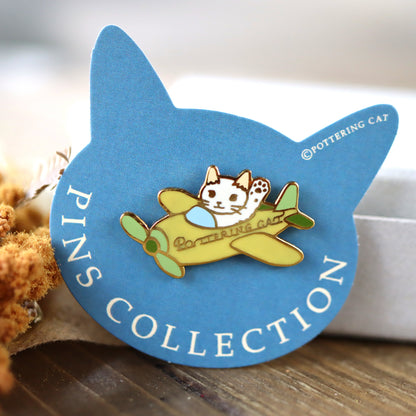 Pottering Cat Cat Pin - Air Plane