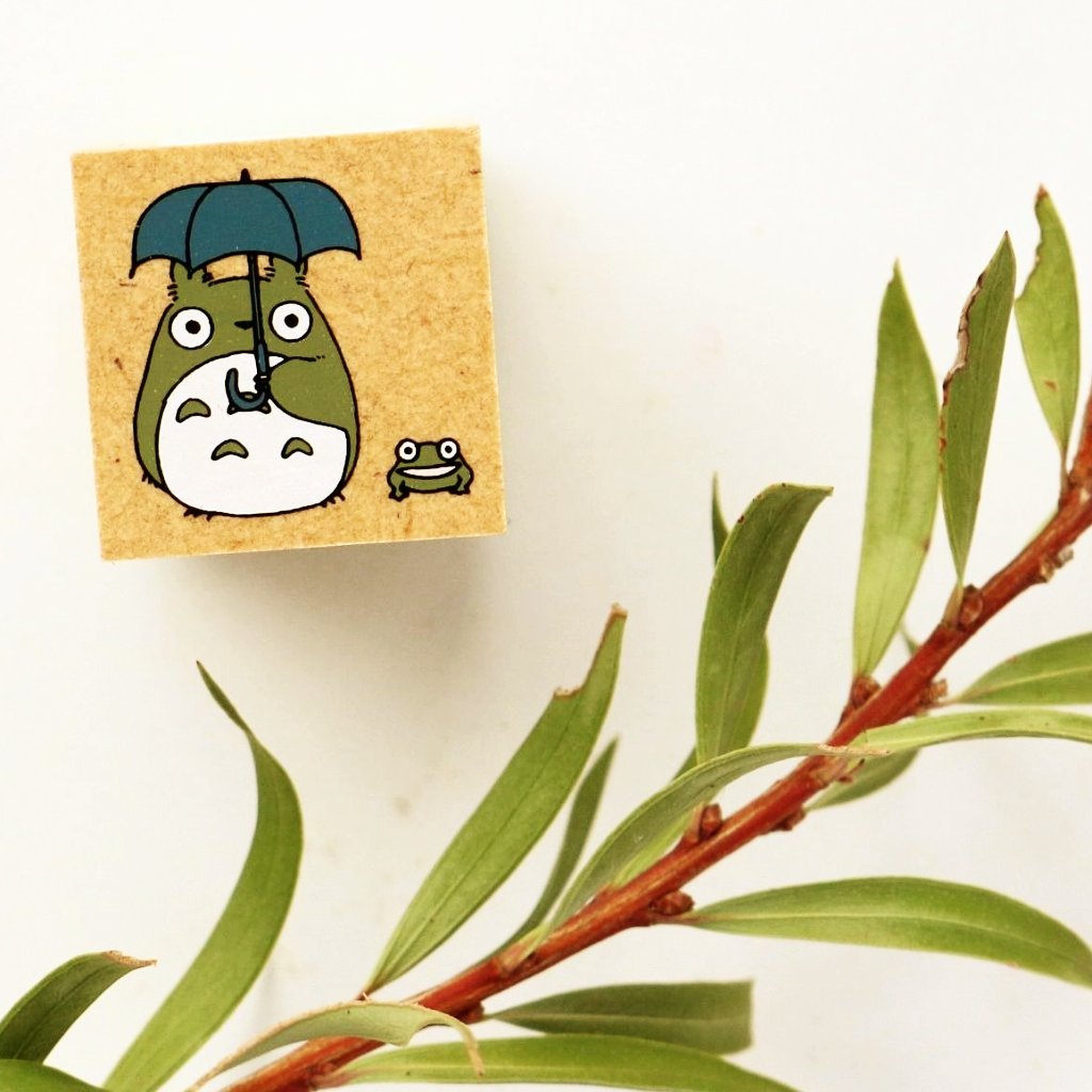 Totoro Rubber Stamp - Rain