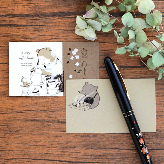 momoro Note Card - Bear's Coffee Shop