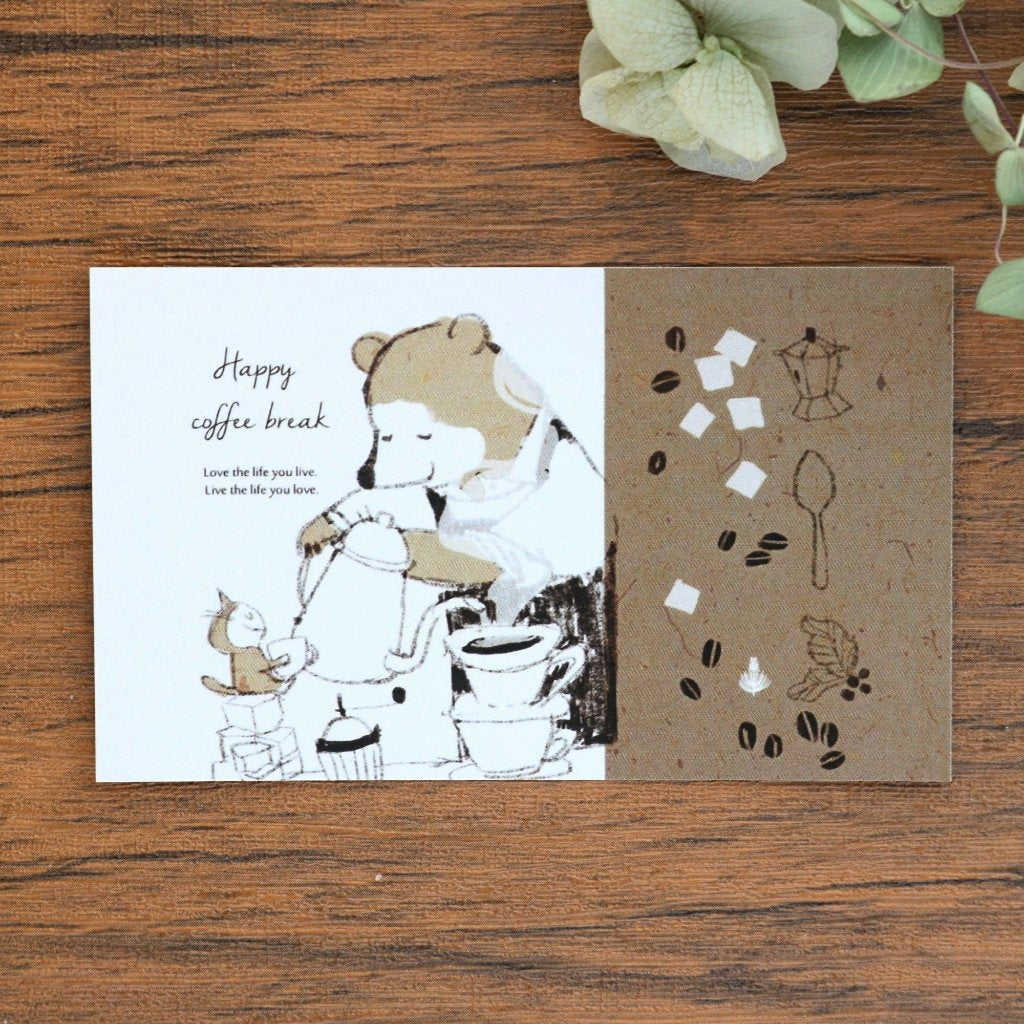 momoro Note Card - Bear's Coffee Shop