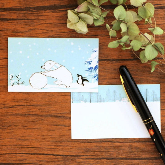 momoro Polar Bear Note Card - Winter