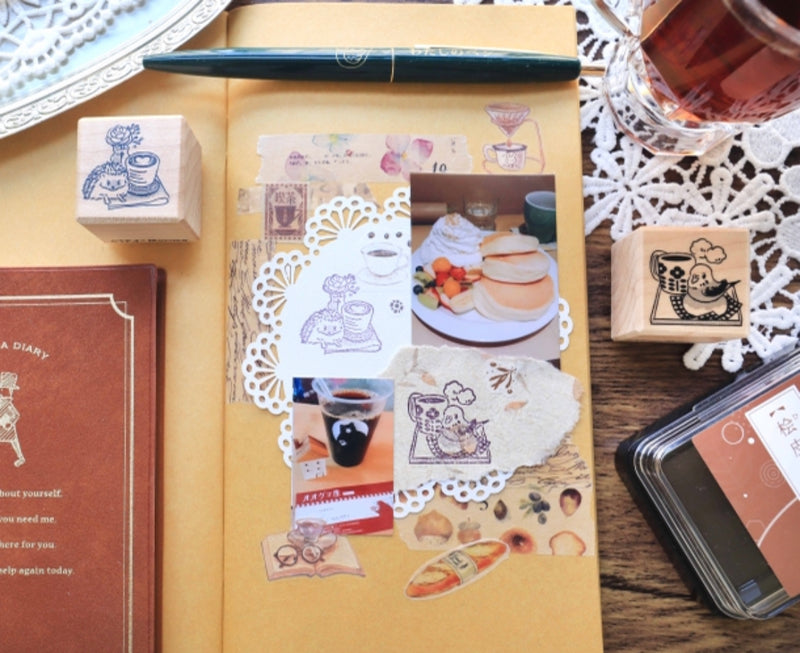 CTFJ x Maruco Art Rubber Stamp - Happy Cafe Time