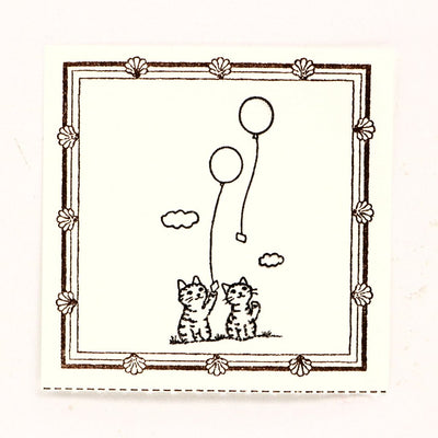 Cute cats with balloons rubber stamp great for your letters, traveler's notebook, planner, journal and lots more.  Available at Cute Things from Japan.