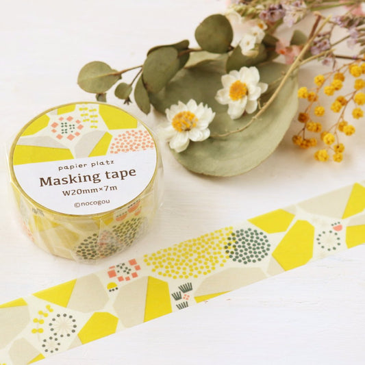 nocogou Washi Tape - Stone Wall Yellow