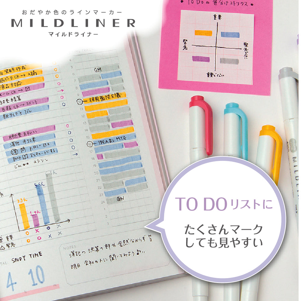 Zebra / Mildliner Highlighters - Shitashimi (5 Colors)