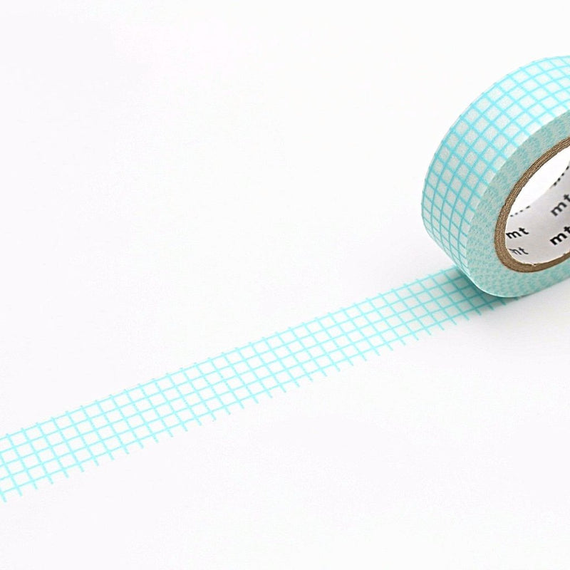 Washi Tape - Mint Blue Grid