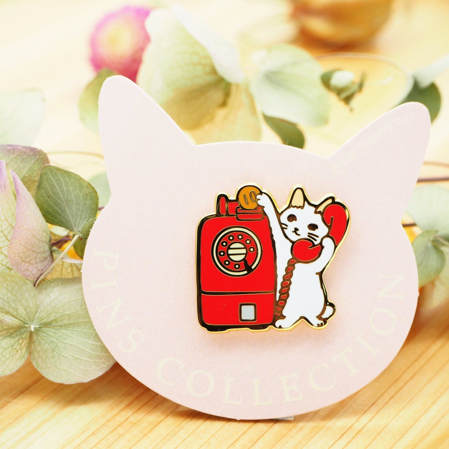 Pottering Cat Cat Pin - Telephone