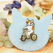 Pottering Cat / Cat Pin - Cycling