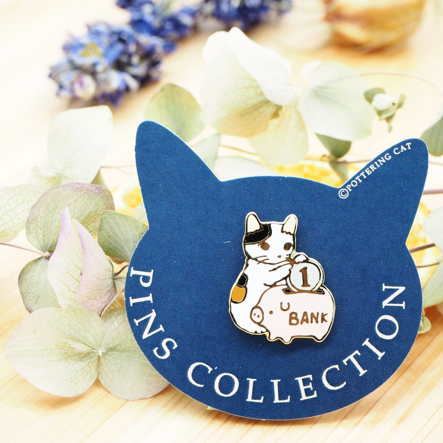 Pottering Cat Cat Pin - Piggy Bank
