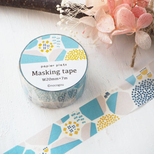 nocogou Washi Tape - Stone Wall Blue